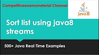java 8 tutorial : How to sort list using java8 streams sorted method?