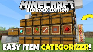 Minecraft Bedrock: EASY Item Categorizer Storage System Tutorial! MCPE Xbox PS5 PC