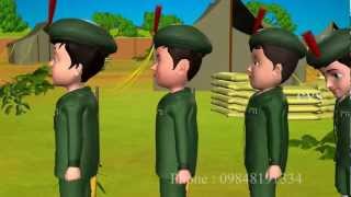 3D Animation Five Little Soldiers Nursery Rhyme for children with Lyrics