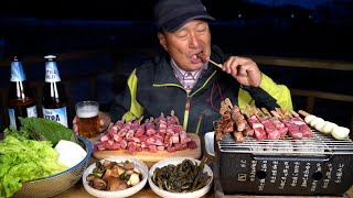 🍺아버지의 맛깔나는 혼술 먹방! 미니화로 양꼬치와 맥주 한 잔! (Lamb skewers \u0026 Beer) 요리\u0026먹방!! - Mukbang eating show