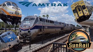 Afternoon Sunrail and Amtrak Trains at Meadow Woods Station FT: SAAHC, Hornshows \u0026 P42DC #164