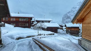 Switzerland Countryside in snowy day - Relaxing walk in the most beautiful Swiss villages