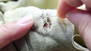 How to Invisibly Repair a Hole in Your Clothes Using Only a Needle at Home