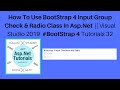 How to use bootstrap 4 input group check & radio class in asp.net ||vs2019 #bootstrap 4 tutorials 32