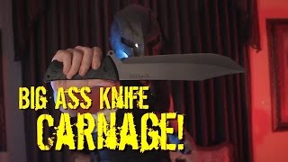 Big Ass Knife Carnage!  Zombie Go Boom - Schrade SCHF45