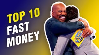 Top 10 Fast Money scores from first players on Family Feud! Steve Harvey FREAKS out!