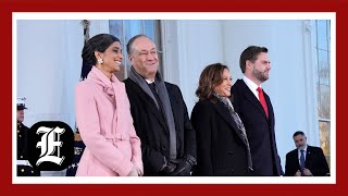 Harris greets Vice President-elect J.D. Vance at the White House