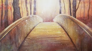 Bridge Landscape Acrylic Painting LIVE Tutorial