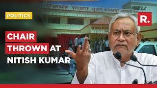 Chair Thrown At Bihar Chief Minister Nitish Kumar In Bihar's Aurangabad