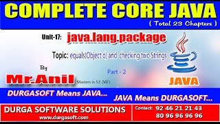 Core Java - java.lang.package - equals(Object o) and checking two Strings Part-2