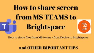 HOW TO SHARE SCREEN FROM MS TEAMS TO BRIGHTSPACE