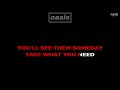 oasis stop crying your heart out karaoke instrumental