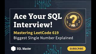 Biggest Single Number SQL Solution – LeetCode 619 Explained (PostgreSQL Tutorial)