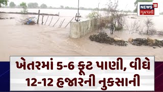 Junagadh Heavy Rain: ખેતરમાં 5-6 ફૂટ પાણી, વીઘે 12-12 હજારની નુકસાની | Vanthali | News18 | N18V