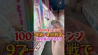 100円チャレンジ〜９ブース挑戦〜 #ぬいぐるみ #クレーンゲーム #shorts #short #攻略 #コツ #ufoキャッチャー #clawmachine #shortvideo