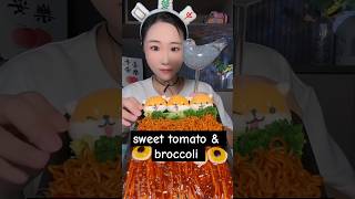 oysters noodles | sweet tomato \u0026 enoki | broccoli mukbang