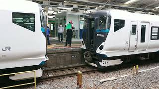 E257系特急踊り子8号東京行連結シーンin熱海駅