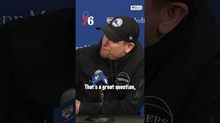 A young reporter asks Sixers coach Nick Nurse the hard-hitting questions #nba #b