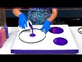 ROYAL Purple TEXTURED Art + Paint Pouring😍MANDALA Art Stencils🔥Creative Mixed Media Acrylic Painting