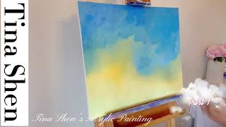 Acrylic Painting - Colorful Clouds- Part 1-Thanks to ColorByFeliks 丙烯画美术艺术-云之彩第一部分