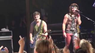 Rocking out with Steel Panther after they told me to get onstage for how I was dressed!