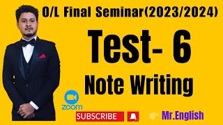 Test - 6 | Note writing | GCE O/L Examination | Tricks \u0026 Tips