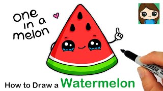 How to Draw a Watermelon Slice 🍉Cute Pun Art #2