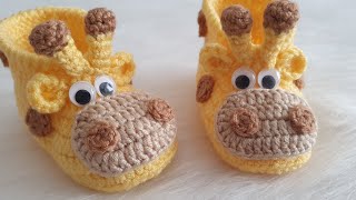 Bebek ve Çocuklar içinYok Böyle Tatlılık Diyeceğiniz  Zürafa bot patik yapımı-giraffe baby booties