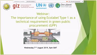 Webinar: The Importance of Using Ecolabels Type 1 in Green Public Procurement (English)