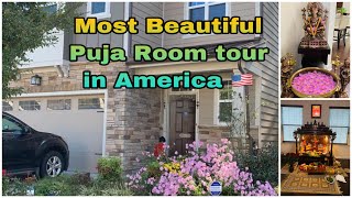 🇺🇸 BEAUTIFUL PUJA ROOM TOUR IN America|అమెరికాలో అందమైన పూజగది. Best interior Design.