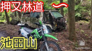 【KLX125林道調査】池田山ガレガレ林道から押又林道に出た