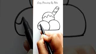 Very Easy Ice-cream Cone Drawing..