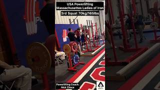 Witness Beth's Strength: 165lbs Squat on Third Attempt at USAPL Powerlifting Meet 💪