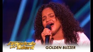 Amanda Mena: Mel B Sends A GOLDEN BUZZER Message To All Bullies! | America's Got Talent 2018