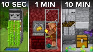 Minecraft Farm In 10 SECONDS, 1 Minute & 10 Minutes