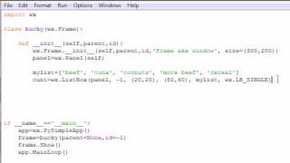 wxPython Programming Tutorial - 13 - List Boxes