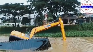 The floating excavator sank | XCMG Excavator | Excavator Accident