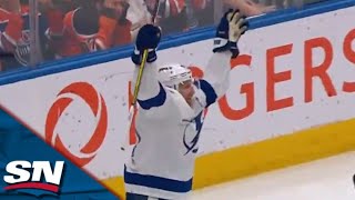 Lightning's Steven Stamkos Bats Puck Out Of Midair To Tie Game vs. Oilers