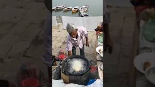 Famous Indian street food - Selling Indian donuts by the Ganges River #Shorts