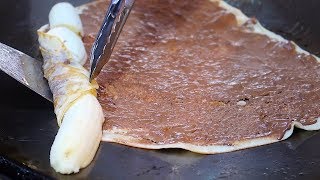 Banana Nutella Pancake Sandwich - Thai Street Food