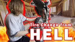 Tire Change from HELL - CR125 Revival Part #1