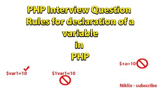 Rules for variable declaration in PHP | PHP Interview Questions | Learn PHP | PHP Interview| #shorts