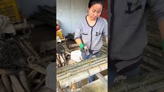 Bamboo straightening process