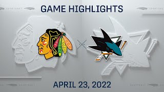 NHL Highlights | Blackhawks vs. Sharks - Apr 23, 2022