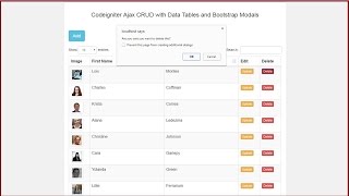 Codeigniter Ajax Crud using DataTables - Delete - Remove Mysql Data