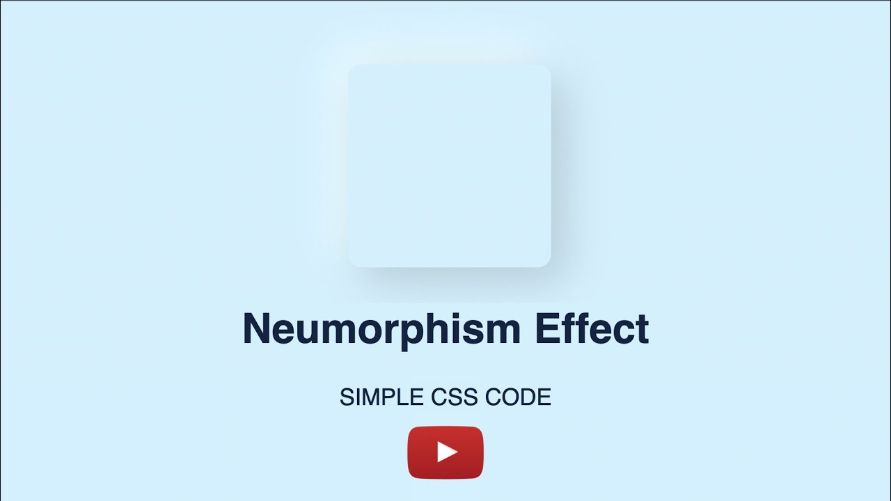 Create Neumorphism Effect With Css Html Css Effects – Bilarasa
