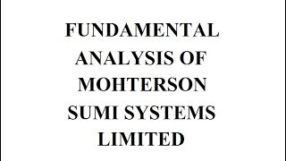 How good is fundamental analysis of MOTHERSON SUMI SYSTEMS LTD.