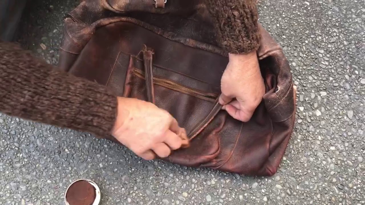 How To Restore An Old Leather Bag - YouTube