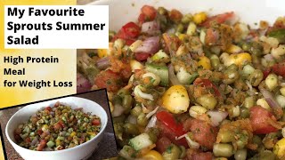 My Favorite Summer Mung Sprouts Salad Recipe | Best High Protein, High Fiber Meal for Weight Loss