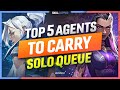 The TOP 5 AGENTS To DESTROY SOLO QUEUE - Valorant Guide, Tips and Tricks